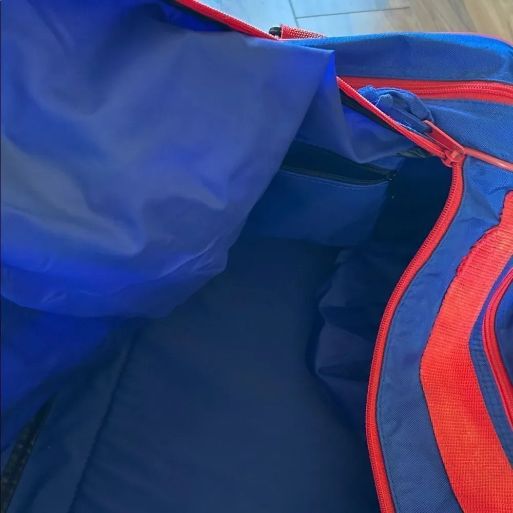 Snickers Blue and Red Duffel Bag